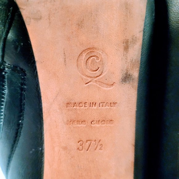 Alexander McQueen Black Leather Ankle Stiletto Booties Platform Peep Toe Heels - Picture 13 of 15